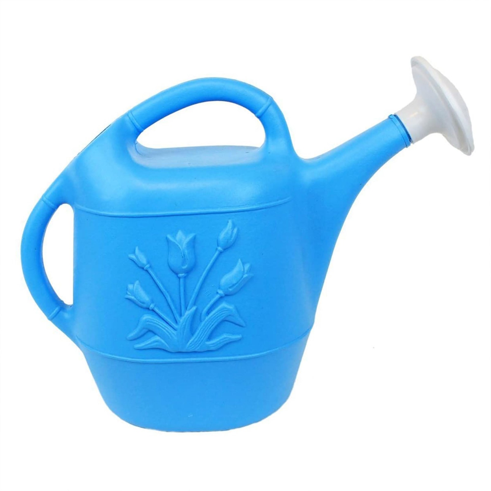 2 Gallon Plastic Watering Can with Tulip Design for Garden & Patio Pots
